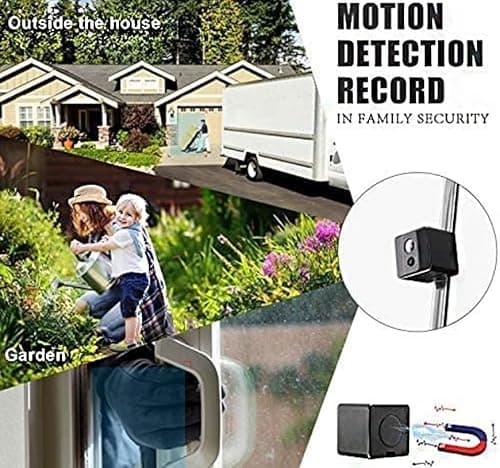 HD 1080P Portable Small Nanny Cam with Night Vision,Wireless Mini Spy Camera Body Cam Surveillance Cameras for Home Security Indoor/Outdoor Small Security Camera No WiFi Needed 5