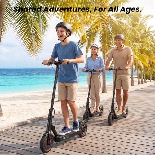 iScooter Electric Scooter, 12 Miles Long Range, 18 Mph Top Speed, Commuting Electric Scooter with Cuise Control, Double Braking Systems Escooter for Adults and Teens - i8 8