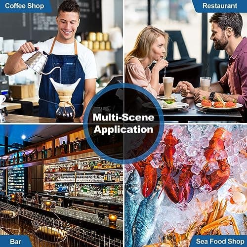 Commercial Ice Maker Machine 130Lbs/24H with 2 Water Inlet Modes, 36Pcs Ice Cubes in 8-15 Mins, Stainless Steel Under Counter/Freestanding Ice Machine with 28Lbs Storage Bin for Home/Shop/Office/Bar 6