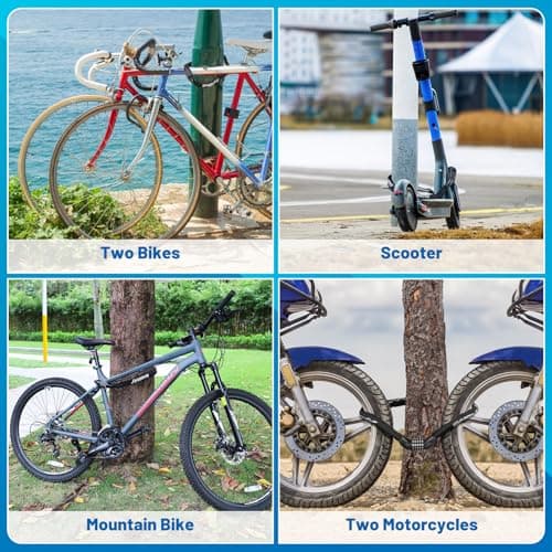 APECYC Bike Locks Heavy Duty Anti Theft, 5 Digit Combination Bike Chain Lock, 4FT Security Bicycle Lock Hardened Steel Square Chains for Bicycle, E-Bike, Motorcycle, Scooter, Gate 7