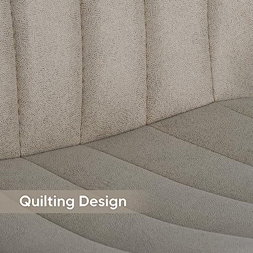 Nalupatio Modern Bar Stools Set of 2, Adjustable Fabric Upholstered Swivel Bar Chairs, Counter Height Barstools with High Backrest, for Bar Kitchen Island, Dining Room, Beige 5