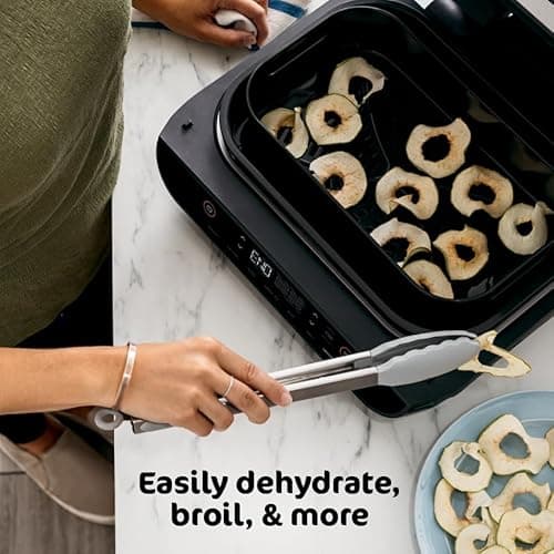 Ninja | Indoor Grill and Air Fryer| Foodi Smart XL | 6-in-1 Grill, Air Fry, Roast, Bake, Broil, Dehydrate & Crisp |Smart Thermometer & Splatter Shield | Dishwasher Safe Parts | Black/Silver | FG551 8