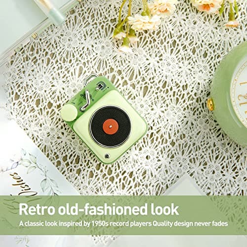 Muzen Mini Bluetooth Speaker, Button Small Cute Portable Metal Retro Wireless Speaker with Loud Volume Great Sound and Portable Lanyard & Gift Bag for Office Classic Vintage Decor 5