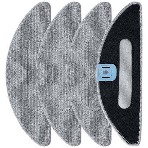 4 Pack Replacement Mop Pad Compatible with iRobot Roomba Combo i5+/ i5/ j5+/ j5 Robot Vacuum and Mop, Washable & Reusable Microfiber Cleaning Pads