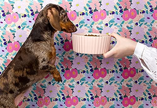 Waggo Ripple Ceramic Dog Bowl for Medium and Large Breeds - Modern with Matte Finish, Heavyweight Durable Pet Food and Water Dish Crock, Dishwasher Safe (Medium, Cloud) 5