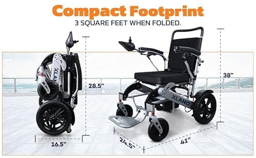 KL80 Klano Electric Wheelchair – 30 Miles Long Range, 600W Motor, Lightweight, Foldable, All-Terrain, Puncture-Free Wheels, Portable, Compact, Airline Approved, Adults & Seniors 6