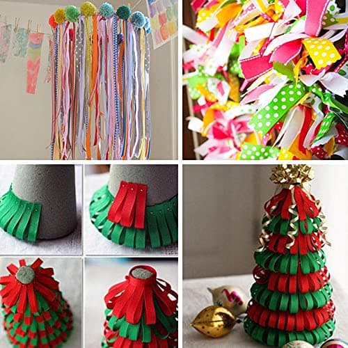 Winlyn 48 Rolls 48 Colors 240 Yards 3/8" Wide Solid Grosgrain Ribbons Rolls Fabric Ribbons Rainbow Multicolor Ribbons Decorative Ribbon Trim for Gift Wrapping Craft Hair Bows Sewing Party Art Project 6