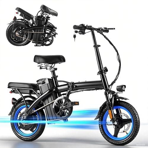 Folding Electric Bike for Adults, 500W Motor 25MPH & 35Miles Long Range, 14” Mini E-Bike with Removable 48V 576Wh Battery, UL Certified Electric Bicycle for Commuting & Teens
