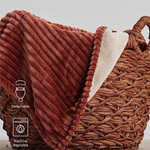 HOMISPRITE Heated Blanket Queen Size 84"x90",ETL Certification-6 Heating Levels Electric Blanket&1-10 Hour Auto Off,Heating Blanket with Dual Controller(RED) 6