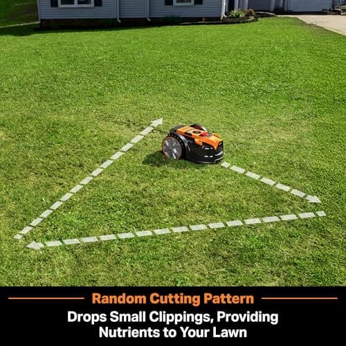 LawnMaster OcuMow™ VBRM601YCM MAX Perimeter Wire Free Robot Lawn Mower Cuts Small Lawns 2000-3500 Square Feet with Optical Navigation, Obstacle Avoidance, Low Noise and No Go Function 8