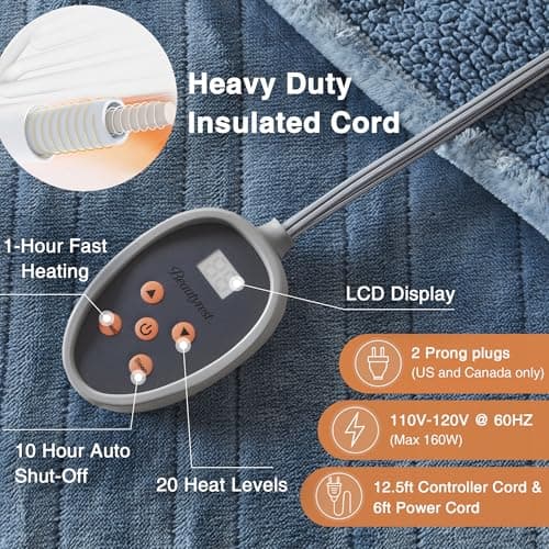 Beautyrest Heated Microlight to Berber Blanket - Twin 5