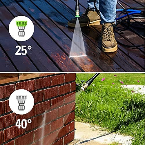 POWERWORKS Electric Pressure Washer,1700 PSI 1.2 GPM Power Washers,13-Amp Pressure Washers with 20ft High Pressure Hose and 3 Nozzles for Car Garden Cleaning (PWMA Certified) red 5