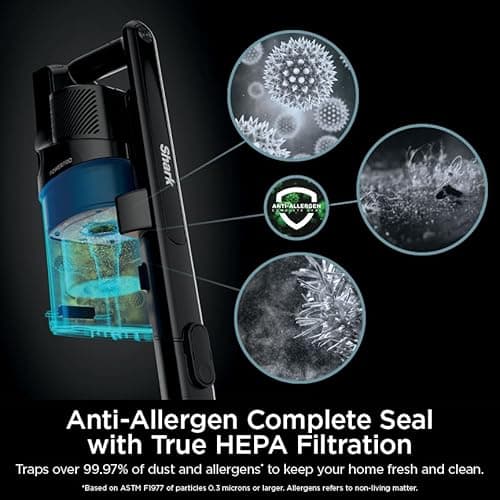 Shark PowerPro Reveal Plus Cordless Vacuum, FloorDetect & Dirt-Reveal Technology, HEPA Filter, Carpet & Hard Floor, Rechargeable, Charcoal, IZ376H 11