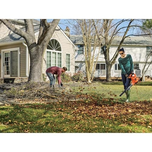 BLACK+DECKER Leaf Blower, Leaf Vacuum and Mulcher 3 in 1, Backpack Blowers for Lawn Care,250 mph Airflow, 400 cfm Delivery Power, Reusable Bag Included, Corded (BEBL7000) 11