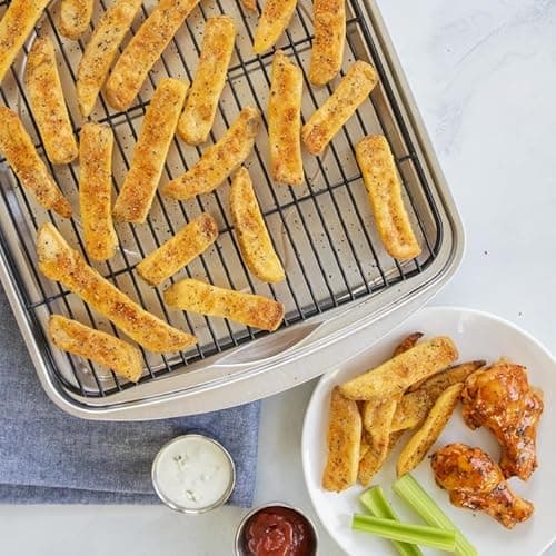 Nordic Ware Oven Crisp Baking Tray 2pc Set Includes Pan and Rack; Natural Aluminum For Air Frying, Crisping, Broiling, Baking; Cooking Surface 17 x 12 Inches 5