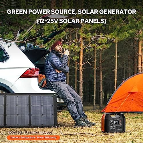 EnginStar Portable Power Station 300W 296Wh Battery Bank with 110V Pure Sine Wave AC Outlet for Outdoors Camping Hunting and Emergency, 80000mAh Backup Battery Power Supply for CPAP 7