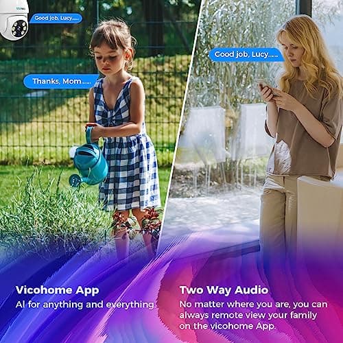 Sovmiku CA3 AI Auto Tracking Mini 2K Security Camera Wireless Outdoor, Two-Way Audio, Easy to Setup, 9.8Ft Power Cable,360° View, Color Night Vision, Audible Flashlight Alarm, 180 Days Exchange Policy 5