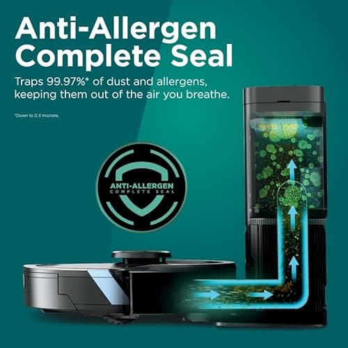 Shark Robot Vacuum & Mop Combo, Powerful Suction, Matrix Plus, 60-Day Debris Capacity, HEPA Bagless Self Empty Base, Sonic Mopping, Home Mapping for Pet Hair - Carpets & Hardfloor, AV2610WA 6