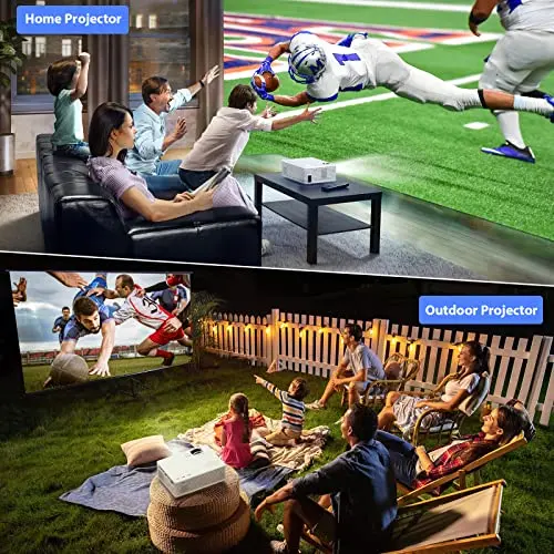Projector with WIFI and Bluetooth, Full HD 1080P Supported Home Movie projector, Portable Outdoor Projector Compatible with HDMI, USB, TV Stick, Smartphone, Laptop 8