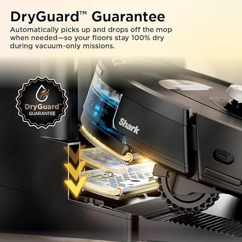 Shark Robot Vacuum & Mop Combo, PowerDetect ThermaCharged NeverTouch Pro, Self-Emptying, Self-Refill with Heated Mop Cleaning, 60-Day Capacity,30-Day Tank, 6 Power Detect Technologies, Black, RV2920XE 6