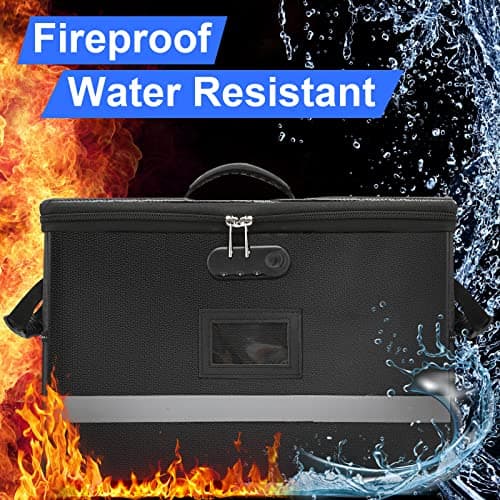EXLIFBAG File Organizer, Fireproof File Box with Lids, Important Document Organizer Box with Lock, Portable File Folder Organizer with Handle 6