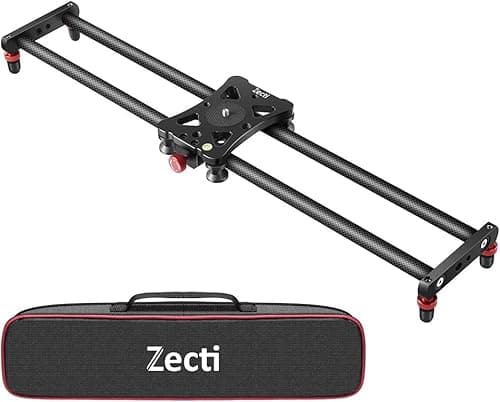 Zecti Camera Slider, 24 inches/60 Centimeters Adjustable Carbon Fiber Camera Dolly Track Slider Video Stabilizer Rail for Camera DSLR Video Movie Photography Camcorder Stabili