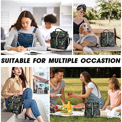 VLM Lunch Box for Women, Insulated Lunch Bag Women with Adjustable Shoulder Strap, Cute Lunch Tote Bag for Work,Picnic,Camping 6