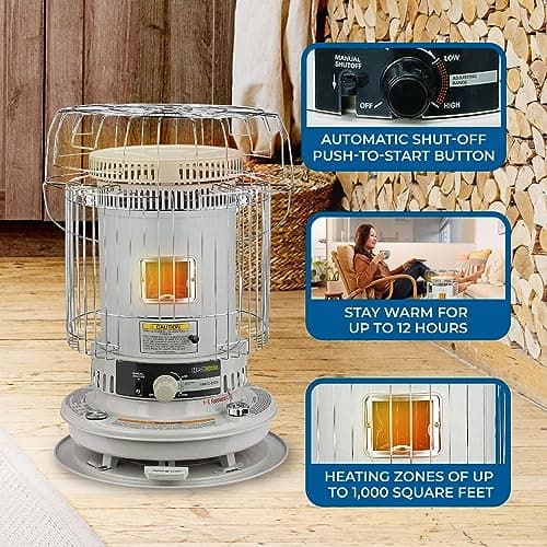 Sengoku Indoor & Outdoor Portable Kerosene Heater, 23,500 BTU, HeatMate, White - Cordless Space Heater for Home, Garage, Basement, and Camping 2