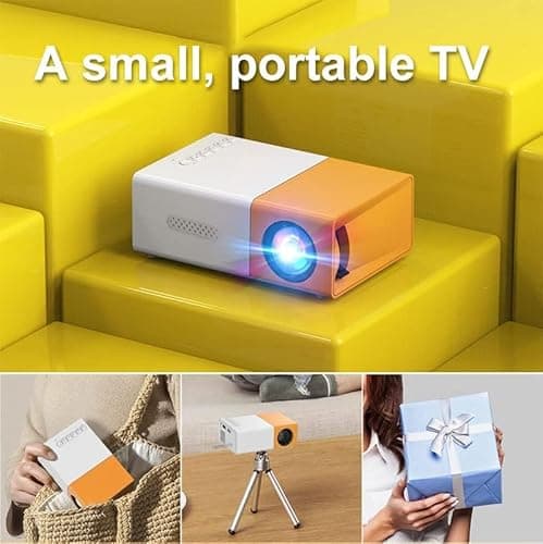 Portable mini projectors LED micro projector 1080P home party meeting theater projector Screen Mirroring Connect phones（Newest upgraded version ） 5