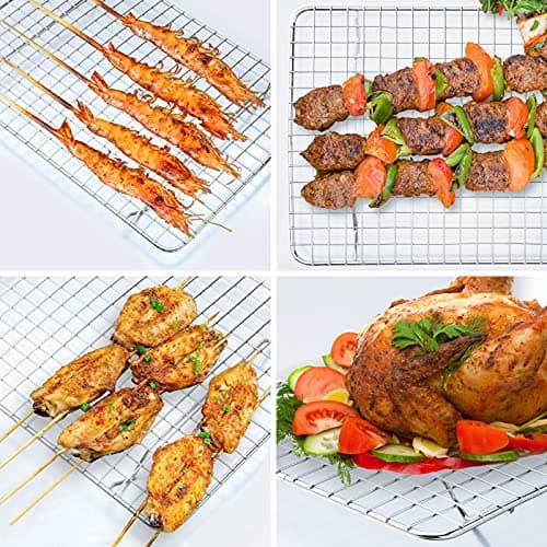 Aisoso Cooling Rack For Baking, Baking Rack with 18/8 Stainless Steel Bold Grid Wire, Multi Use Oven Rack Fit Quarter Sheet Pan, Oven and Dishwasher Safe, 8.5 x 12 Inches 7