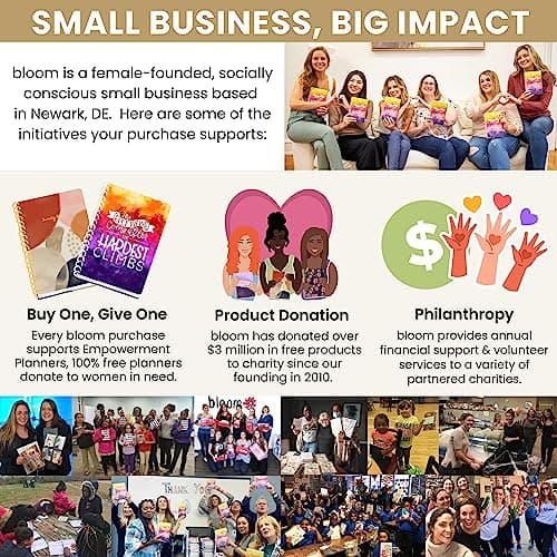 bloom daily planners 2024 Hardcover Calendar Year Goal & Vision Planner (January 2024 - December 2024) - Monthly/Weekly Column View Agenda Organizer - 7.5" x 9" - Earthy Abstract, Green 9