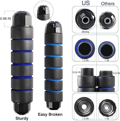 Two pack Jump Rope Skipping Rope for Rope Skipping, Speed Jump Rope for Exercise,Jump Rope for Kids Men Women for Fitness (Red and Blue) 5