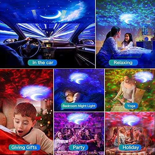 Galaxy Projector 3 in 1 Ocean Night Light Ceiling Projector with 360 Pro Galaxy Globe and 40 Lighting Modes - Voice Control Remote for Bedroom - Gift for Kids and Adults 8