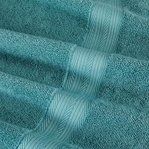 Amazon Basics Fade-Resistant 100% Cotton Bath Towel, 30"x54", Teal Green, 2-Pack 5
