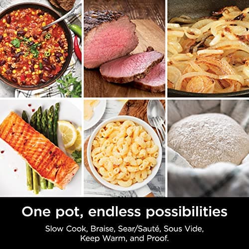 Ninja® 12-in-1 PossibleCooker™ PLUS | 8.5-qt - Sous Vide & Proof Multi-Cooker | Slow Cooker, Dutch Oven & More | Glass Lid & Integrated Spoon | Nonstick | Oven Safe Pot to 500°F | Black | MC1010 10