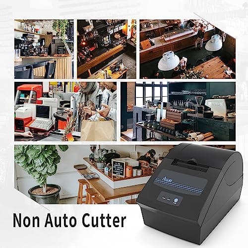 Aclas Receipt Printer for Small Business USB 80mm Printer Pos Printer Support Cash Drawer, USB+D9 6