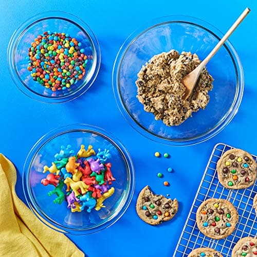 Pyrex Essentials (3-Piece) Glass Mixing Bowls Set For Prepping, Baking and Cooking, Preheated Oven, Dishwasher, Freezer, and Microwave Safe 3