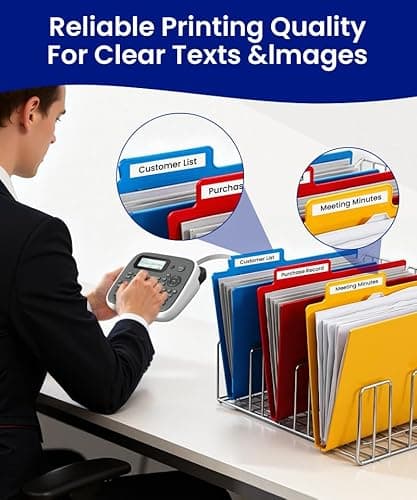 VolenGo Label Maker Machine with Tape, Label Maker Waterproof Labels 12mm, D210s Laminated Labeler Machine, Multi Icons Borders & One-Touch Keys, Labelmaker for Home Use/School Office Supplies 8