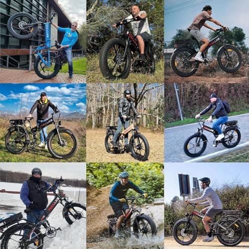 W Wallke 2800W Dual Motor Folding Mountain Electric Bike, Battery 48V 22Ah Long Range e-Bike, 26" Fat Tire All Terrain 32-35MPH Fast Adult Ebike, Full Suspension e-Bicycle, UL2849 Certificate 5