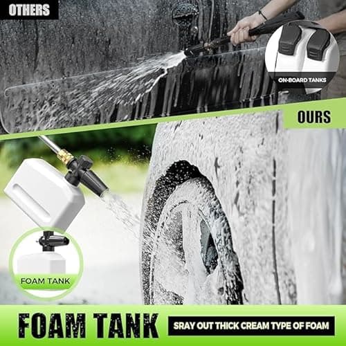 GUIFIN Electric Pressure Washer - Portable Power Washer with Soap-Adjustable Tank, Steel Spray Wand, 4 Pressure Tips, 6.6 FT Inlet & 23 FT Outlet Hose, 3800PSI & 2.4GPM, for Patio/Car/Driveway/Fence 6