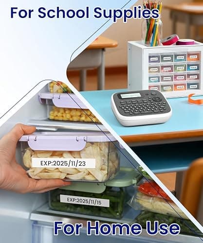 VolenGo Label Maker Machine with Tape, Label Maker Waterproof Labels 12mm, D210s Laminated Labeler Machine, Multi Icons Borders & One-Touch Keys, Labelmaker for Home Use/School Office Supplies 7