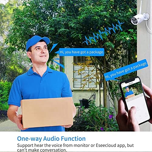 Hiseeu Camera Add on 3MP Outdoor Wireless Security Camera, Waterproof Outdoor Indoor 3.6mm Lens IR Cut Day & Night Vision with Power Adapter, Compatible 10CH Wireless Security Camera System 5