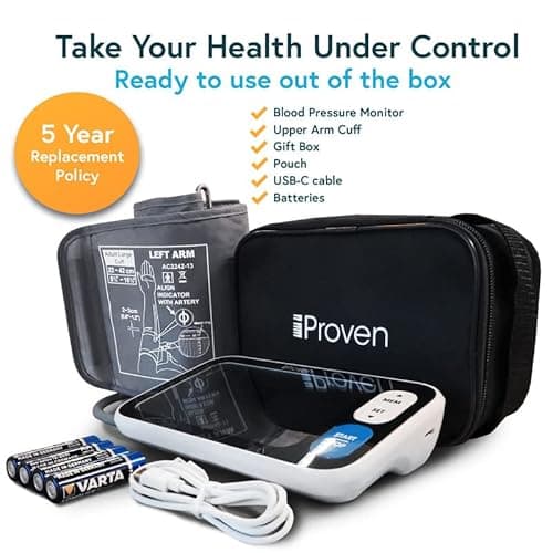 iProvèn New 2023 Smart Upper Arm Blood Pressure Monitor - Home Use, 500 Memory Sets - Large Adjustable Cuff - Largest Widescreen Backlit Display - Bluetooth App for iOS & Android 6