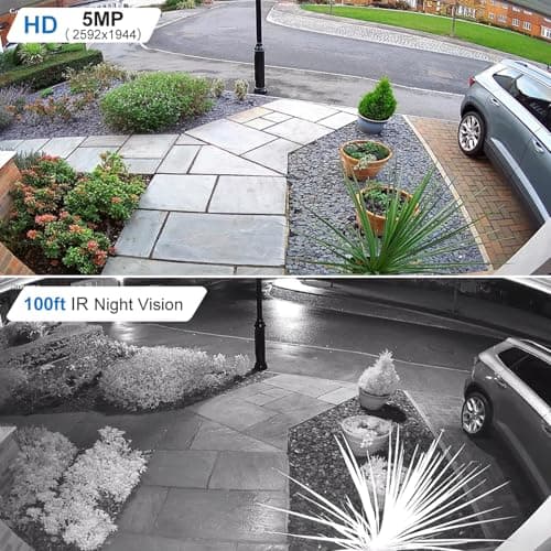 Anpviz 5MP PoE IP Dome Camera with Audio/Mic, IP Security Camera Outdoor Indoor, 98ft IR Night Vision, IP66 Waterproof, 2.8mm Lens, 24/7 Recording, Human Detection, Not PTZ, NDAA Compliant (U Series) 5