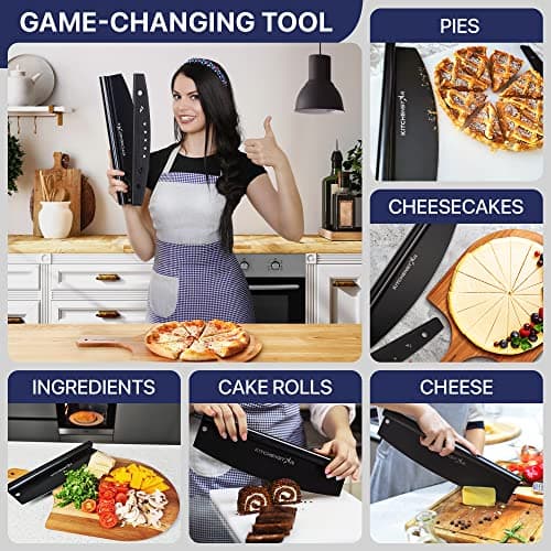 KitchenStar 16-Inch Pizza Cutter Rocker Blade - Sharp Stainless Steel Slicer Knife, Protective Cover, Black, Large - Professional Pizza Oven Accessories 7