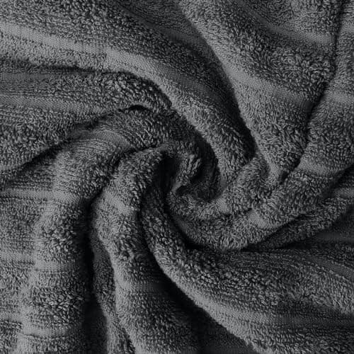 DAN RIVER Pack of 2 Bath Sheet 35x70 Inches, Extra Large Ribbed Gray Bath Towels Oversized, Absorbent Cotton Towels for Bathroom 7