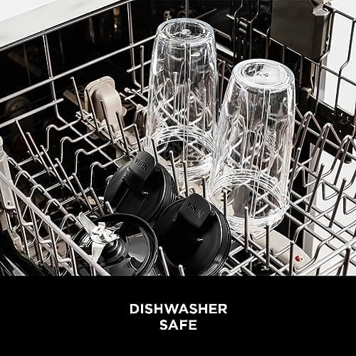 Ninja Fit Compact Personal Blender, Portable Blender for-Smoothies, Shakes, Food Prep, and Frozen Blending, 700-Watt Base, (2) 16-oz. Cups and Spout Lids, Black QB3001SS 7