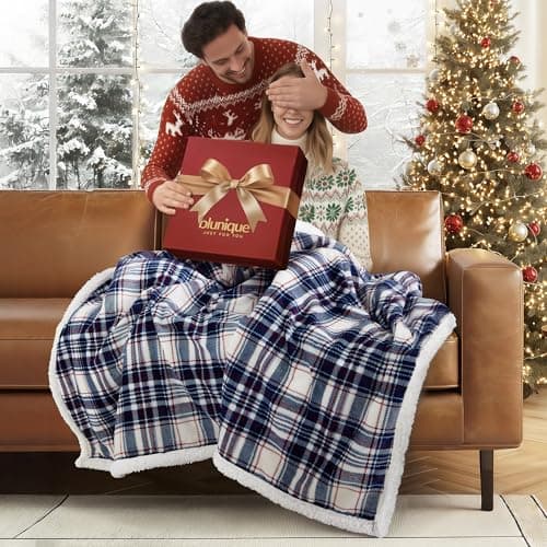 blunique Heated Blanket Electric Throw-50''x60''Ultra Soft Cozy Plaid Flannel Fast Heating Electric Blanket with 10 Heat Levels & 10 Hours Auto Off, ETL Certified, Keep Warm in Home Office (Tartan) 8