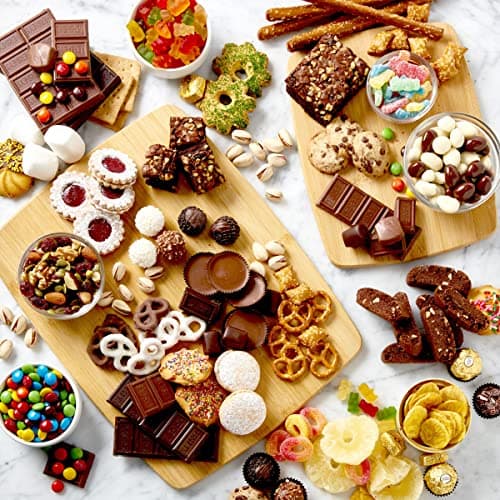 FARBERWARE 4-Piece Reversible Bamboo Cutting Board and Charcuterie Set, Assorted Sizes, Durable Wood Serving Boards for Cheese, Meats, and Prep 8