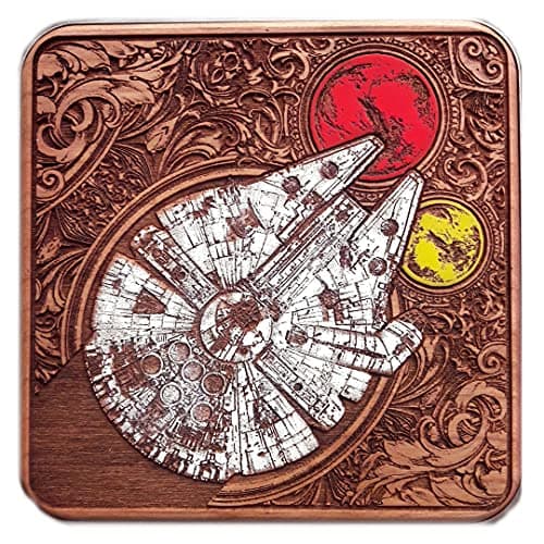 15W Wireless Charger – Sci-Fi Spaceship Design in Cherry Wood | Fast Qi Charging Pad with Black Aluminum Base | for iPhone 16, Galaxy S25, S24 | Galactic Gothic Desk Accessory, Hand Painted